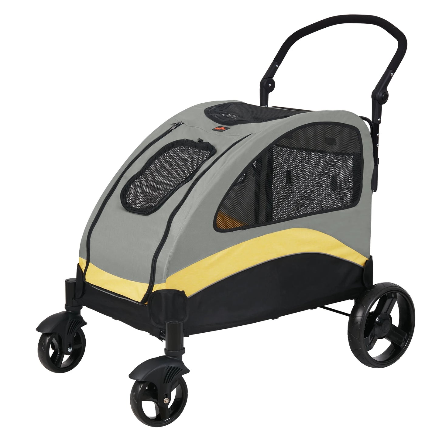 BINGOPAW Large Dog Stroller 4 Wheel Pet Carrier Folding For Two