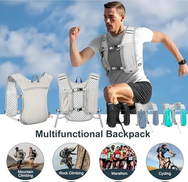 Lightweight Running Vest With Phone Holder Reflective Hydration Chest Pack