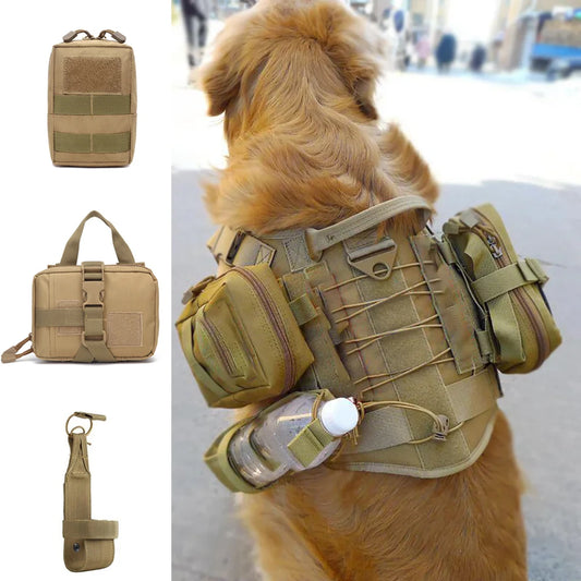 PETRAVEL CN Dog Tactical Bags Set Molle Pouches for Harness Training