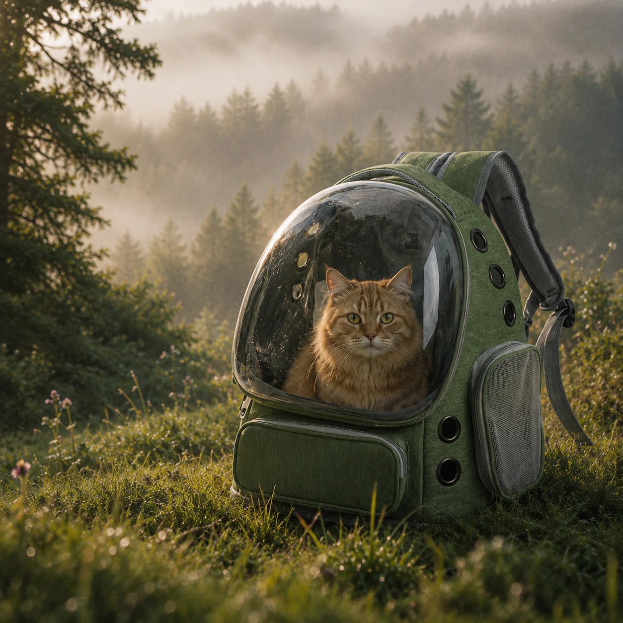 XMSJ Ventilated Pet Backpack Carrier For Cats And Dogs