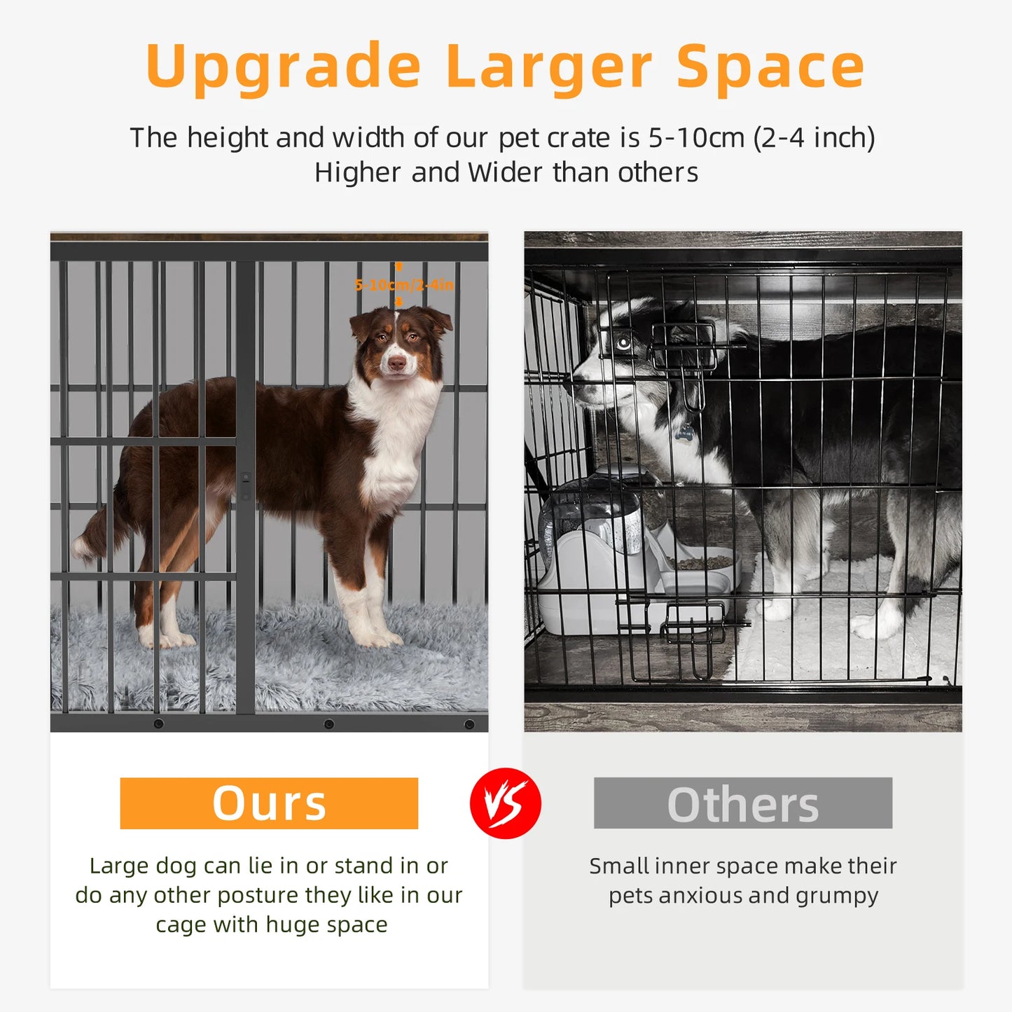 BINGOPAW Heavy Duty Dog Kennel End Table Cage With Doors