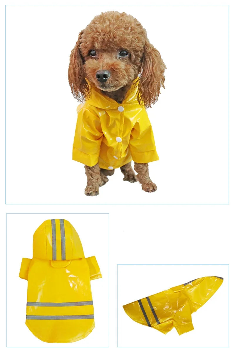 Waterproof PU Dog Raincoat With Hood For Pets