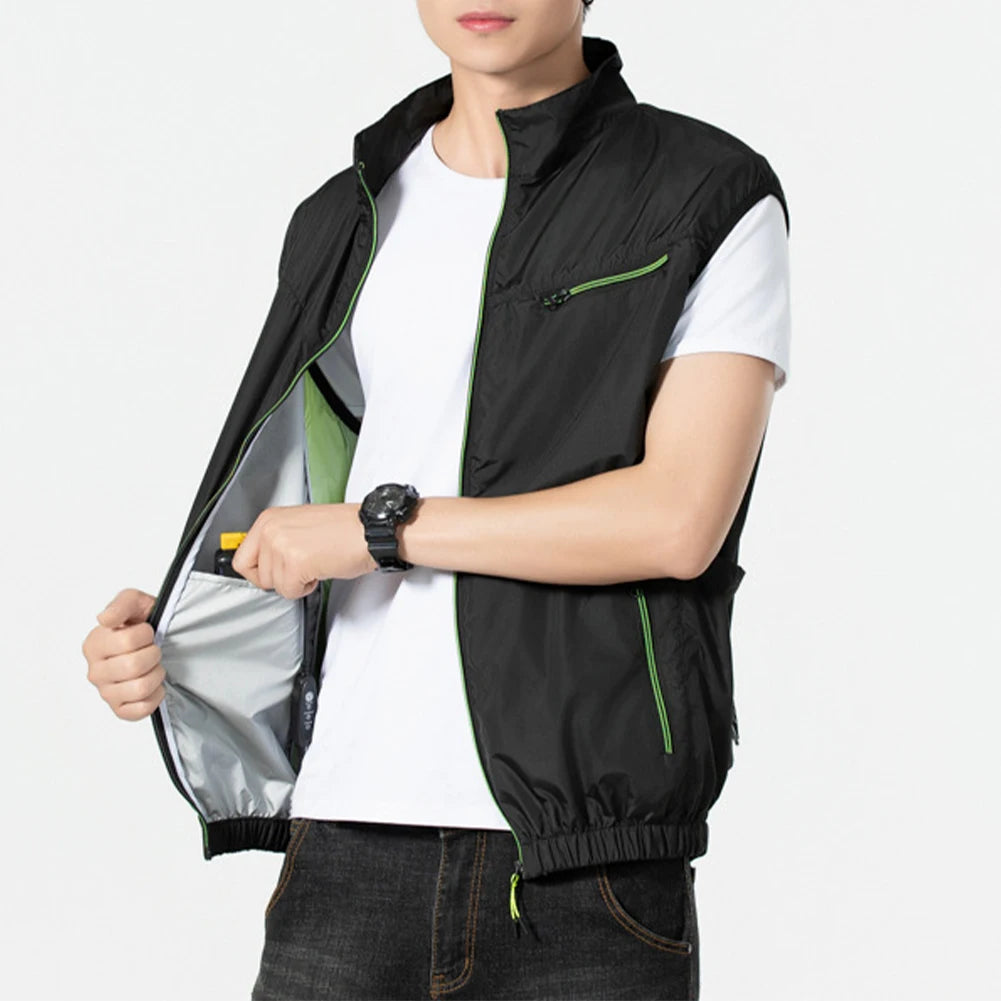 Wearable Cooling Vest With Air Conditioning Fan For Outdoor Summer