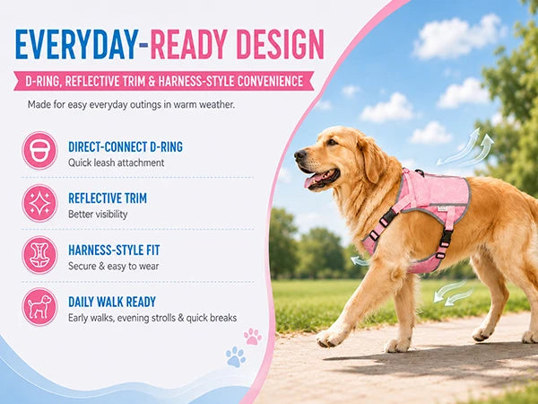 Cooling Vest For Dogs With Replaceable Cooling Packs, Lightweight