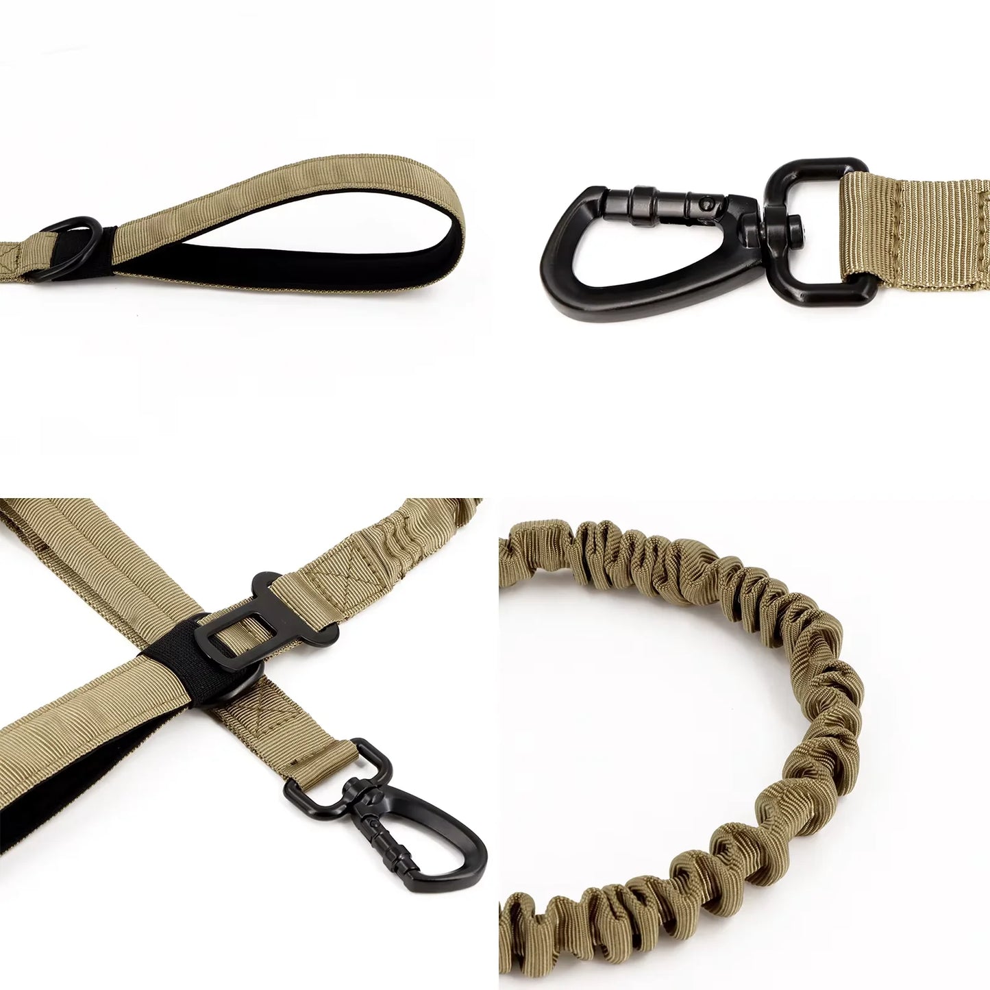 Adjustable Tactical Dog Leash With Dual Handles From Military Grade Nylon