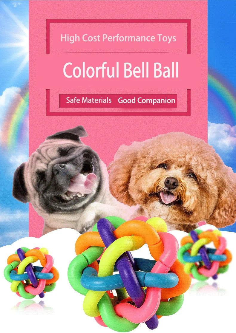 Woven Bell Dog Toy Bite Resistant Rubber Chew Ball Fetch