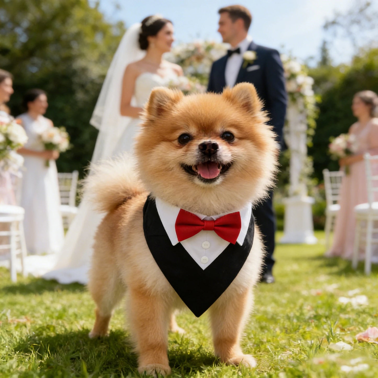 Sucado Bow Tie Dog Collar Tuxedo Bandana For Pets Wedding