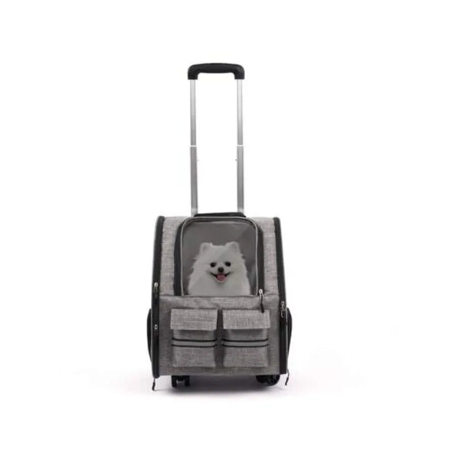 2in1 Trolley Cat Carrier With Wheels Airline Approved