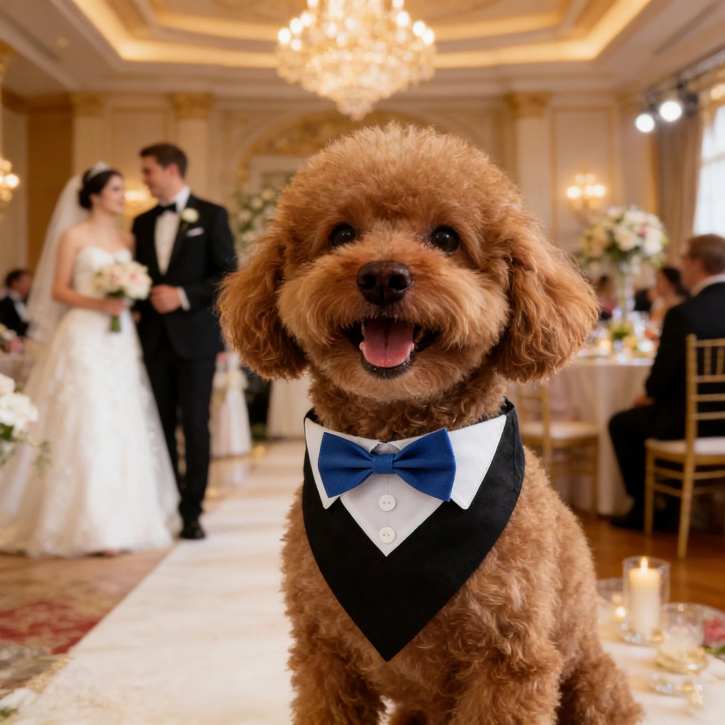 Sucado Bow Tie Dog Collar Tuxedo Bandana For Pets Wedding