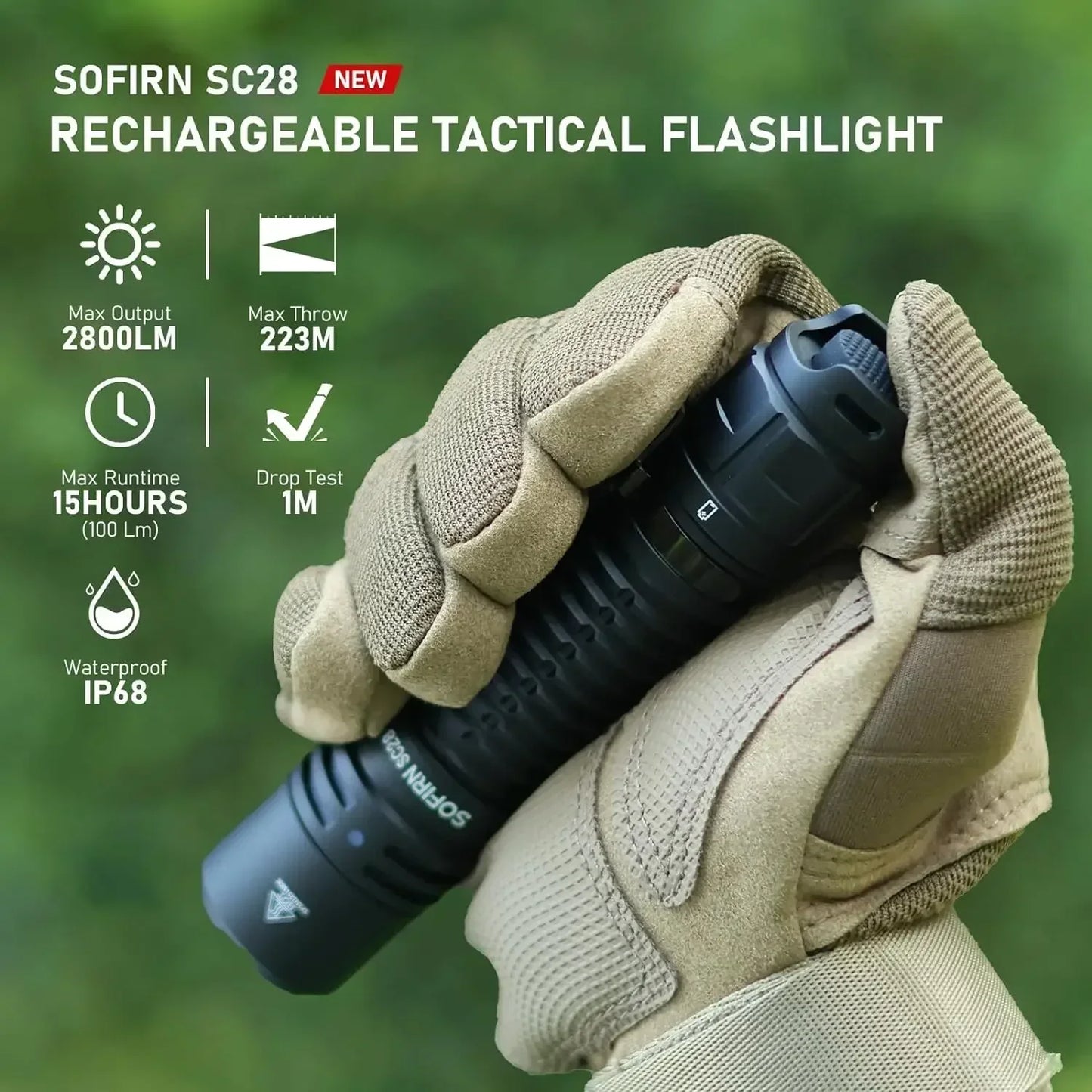 Sofirn SC28 2800LM XHP50B Rechargeable 21700 USB Type C LED Flashlight