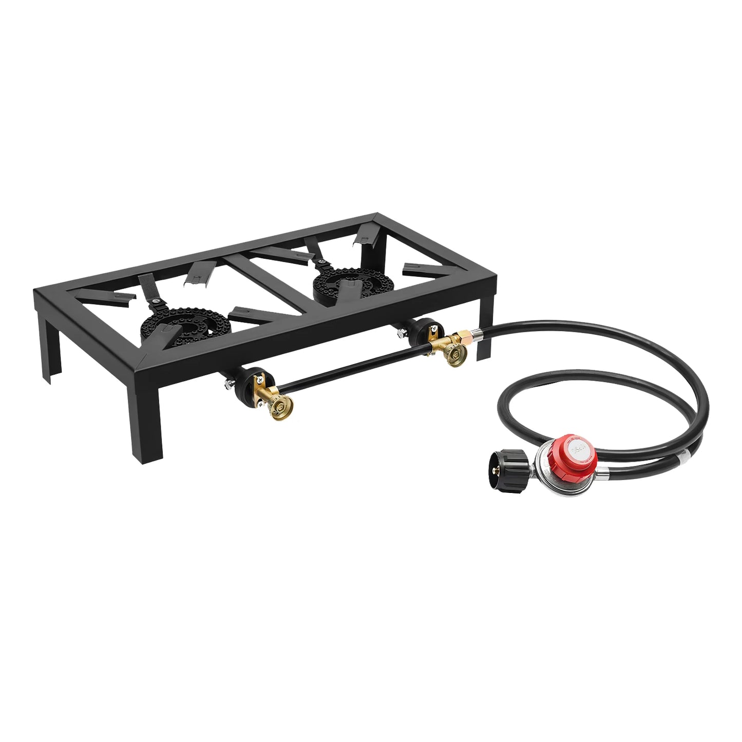 Portable Double Burner Gas Stove With 0-10 PSI Regulator