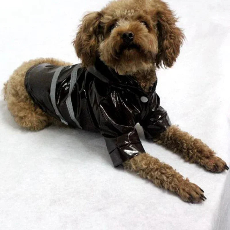 Waterproof PU Dog Raincoat With Hood For Pets