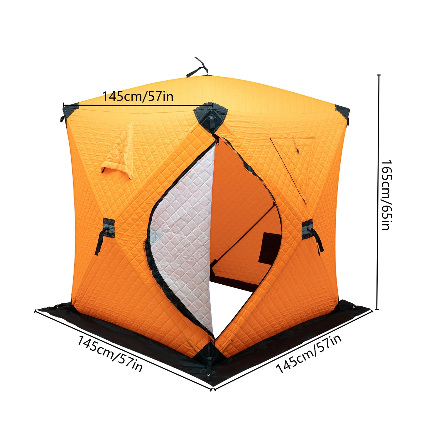 Bymaocar Ice Fishing Tent Outdoor Thermal Shelter Dual Zipper Windproof