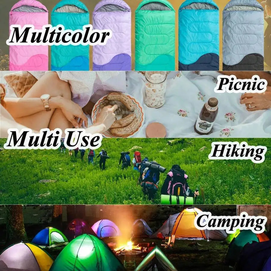 3 Season Sleeping Bag For Adults Lightweight Portable Cold Weather Camping