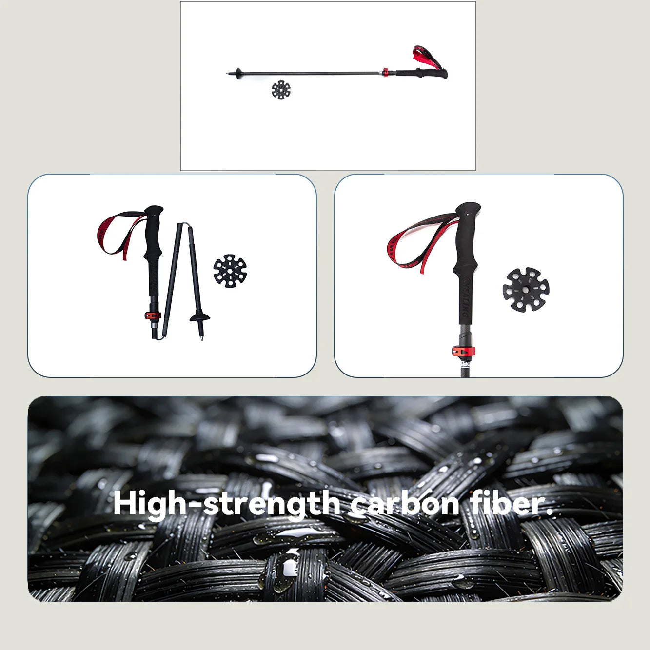 Super Light Telescopic Trekking Poles Portable Nordic Walking Sticks for Outdoor Camping Hiking Easy to Fold Alpenstock