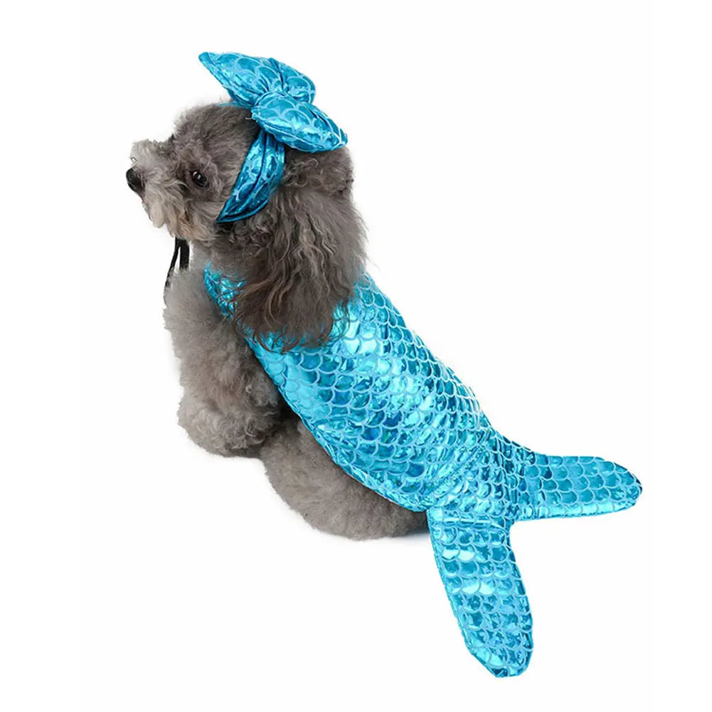 Mermaids Dog CostumeS/M/L/XL Personalised Funny Dog Costumes,Cute Cosplay Party Dog Clothes For Photo Shoots Pet Supplies