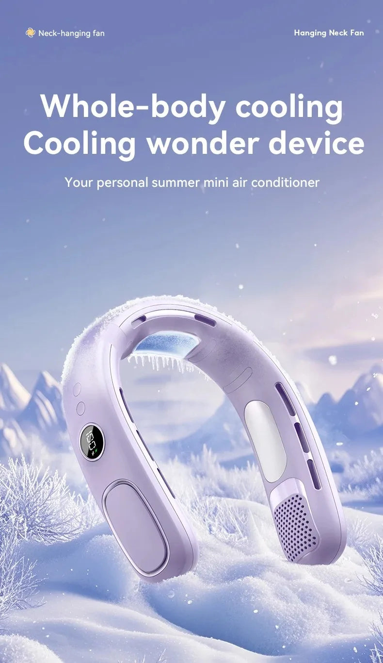 N90 Neck Fan Bladeless Wearable USB Rechargeable With 5-Speed Modes