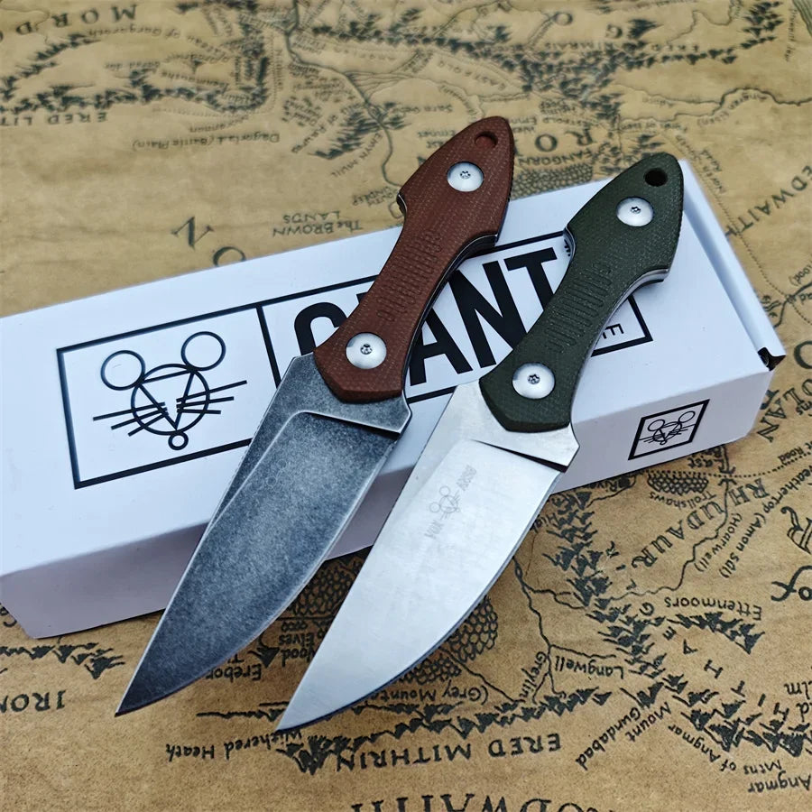 GiantMouse GMF3 Fixed Blade Knife With Leather Sheath