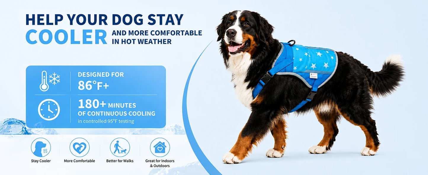 Pet Dog Cooling Vest Harness With Frozen Packs