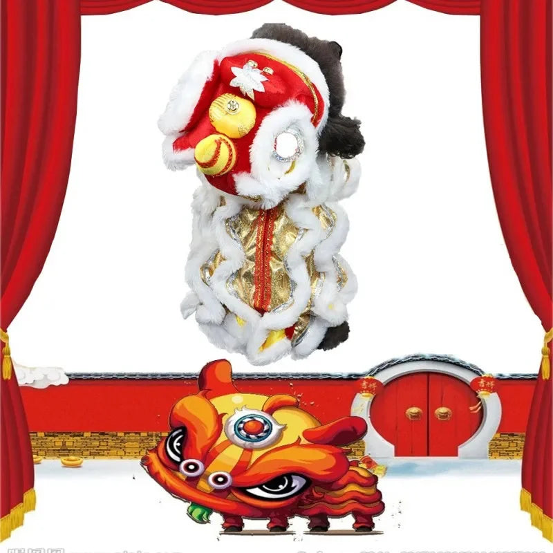 2026 Costume Lion Dance Dog And Cat Spring Festival Dog Costume Chinese New Year Role Play Puppy Pet Chihuahua Puppy Costume