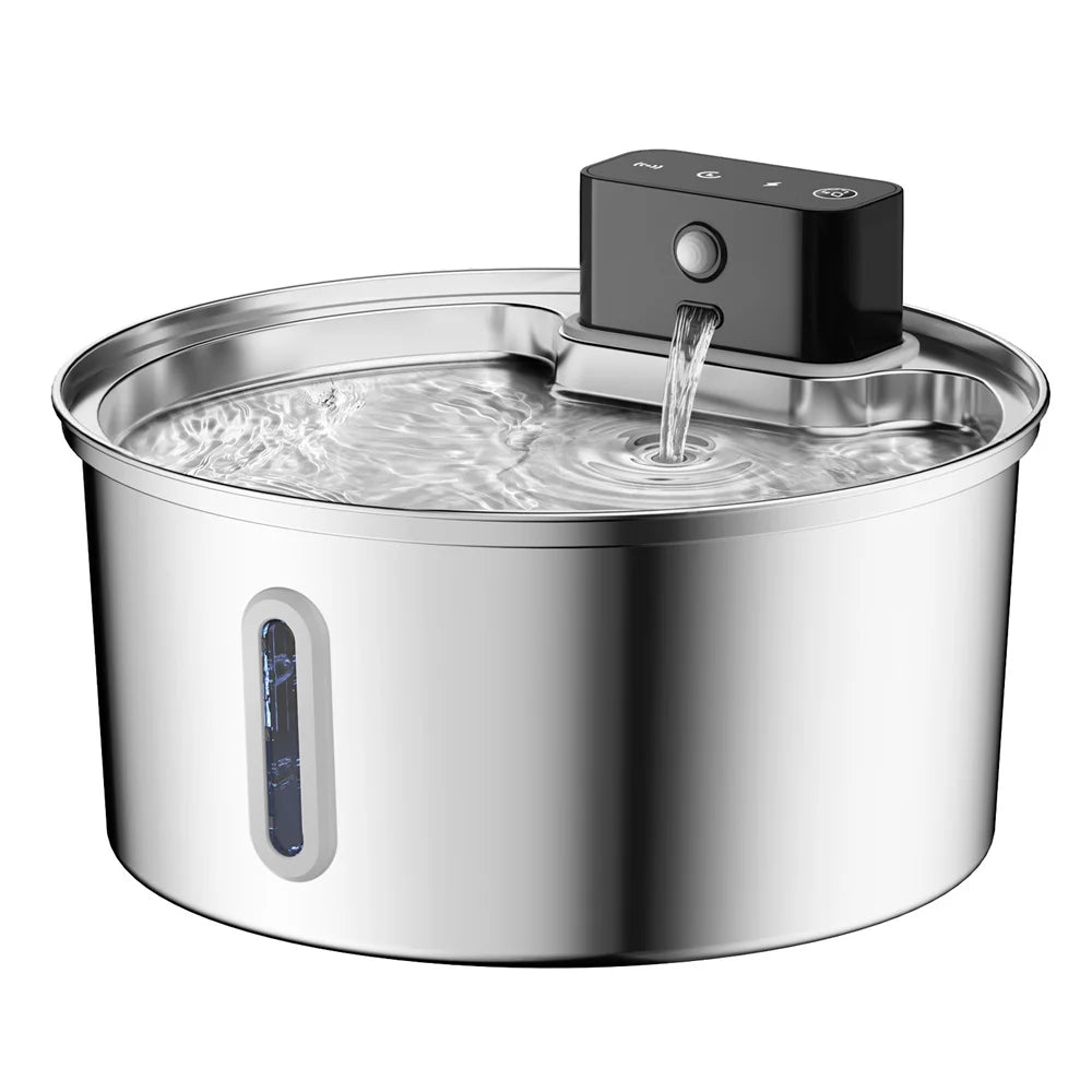 Wireless Stainless Steel Pet Water Fountain Automatic Cat Water Feeder