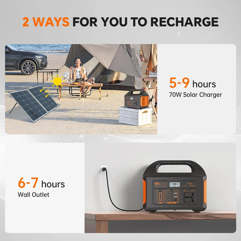 GaiaRay Electric 500W Portable Solar Power Station LifePO4 Battery