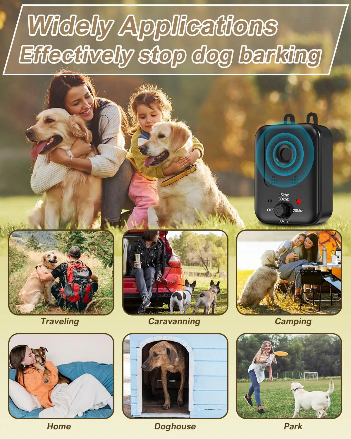 PetEdu Rechargeable Automatic Bark Deterrent For Dogs Indoor Outdoor Ultrasonic
