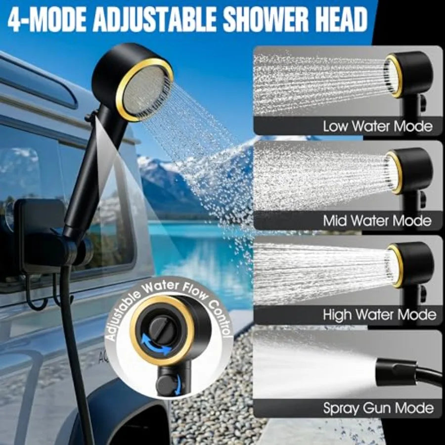 Rechargeable Portable Camping Shower With 8000mAh Battery