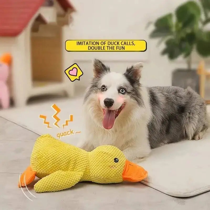 Dog Plush Calming Duck Toy Squeaky Chew for Puppies