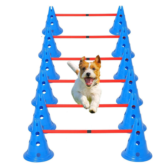 Dog Agility Hurdle With 12 Cones And 6 Rods Heavy-Duty