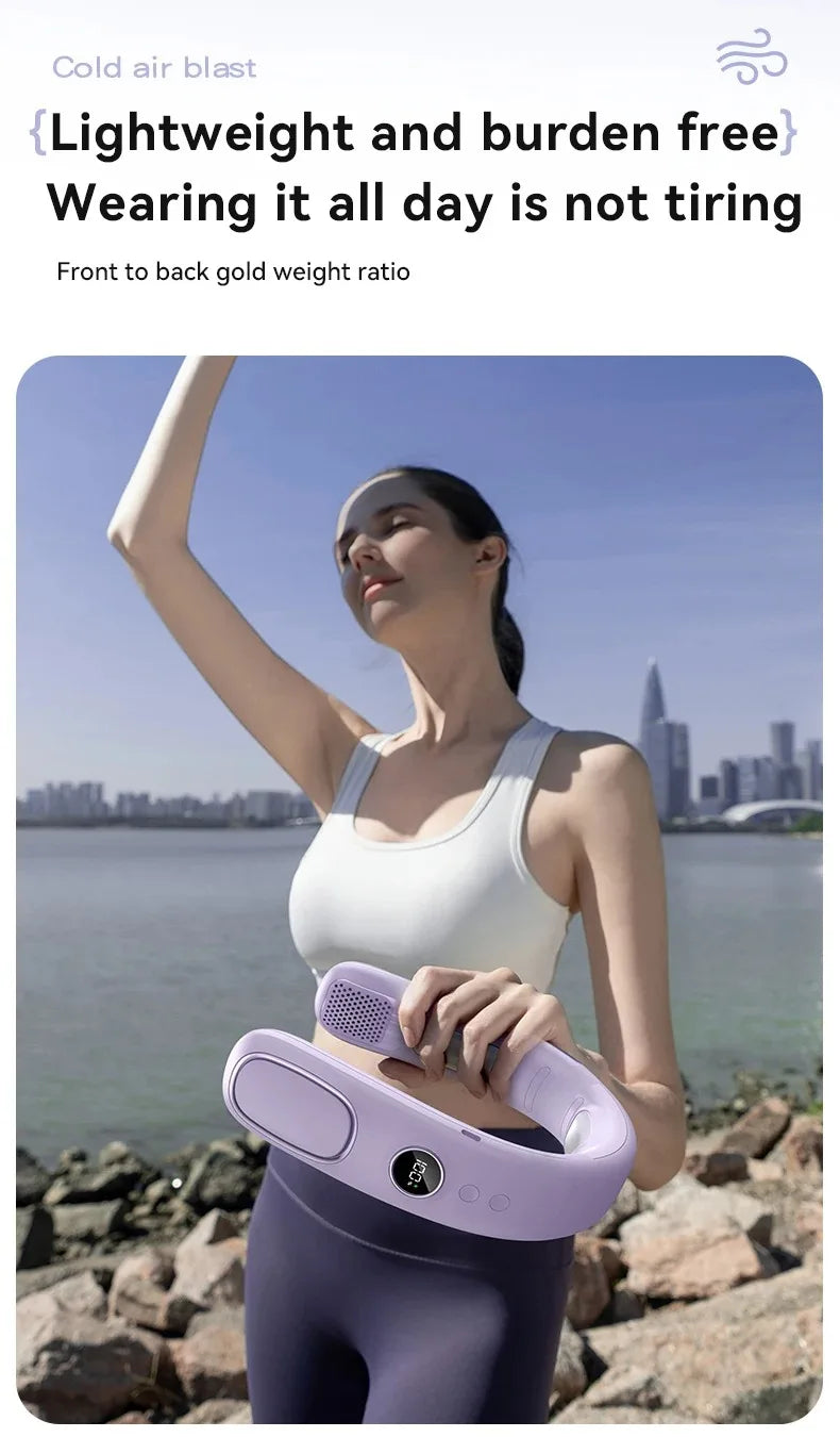 N90 Neck Fan Bladeless Wearable USB Rechargeable With 5-Speed Modes