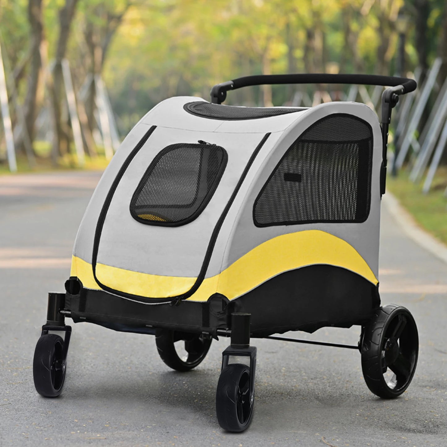 Portable Four Wheel Dog Stroller Foldable For Outdoor Travel