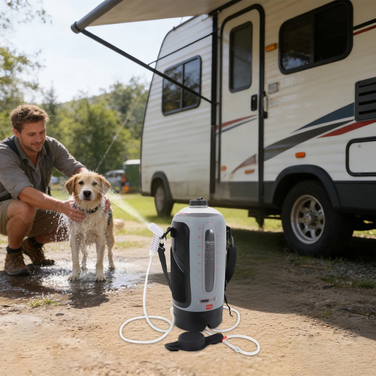 Bymaocar Portable Camp Shower With Air Pump