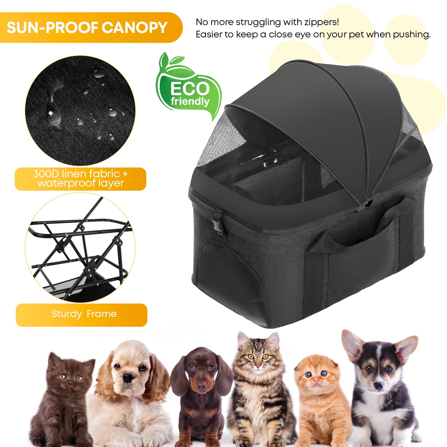 CHIHUAHUA 3in1 Pet Stroller For Medium Dogs Cats All Terrain