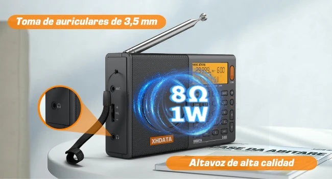 XHDATA D808 Portable Multiband Radio AM FM SW MW SSB