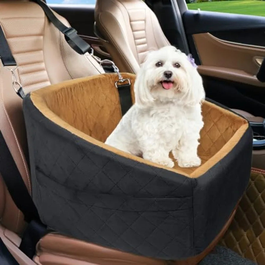 Dog Car Seat for Small Medium Dogs, Detachable Washable Dog Booster Seat Under 30lbs, Pet Car Seat Travel Bed with Storage Pock