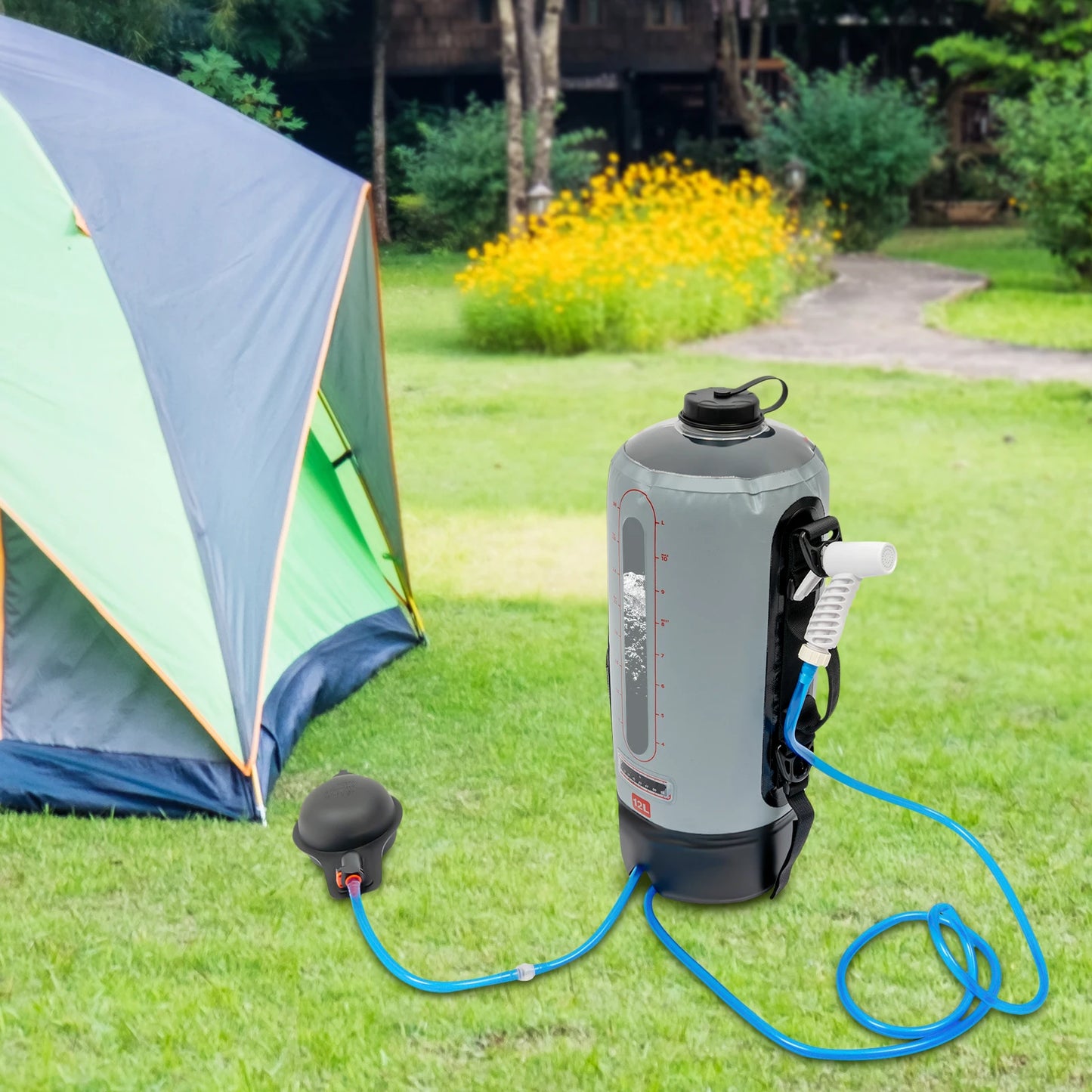 Bymaocar Portable Camping Shower Bag Foldable Solar Water Bag Outdoor