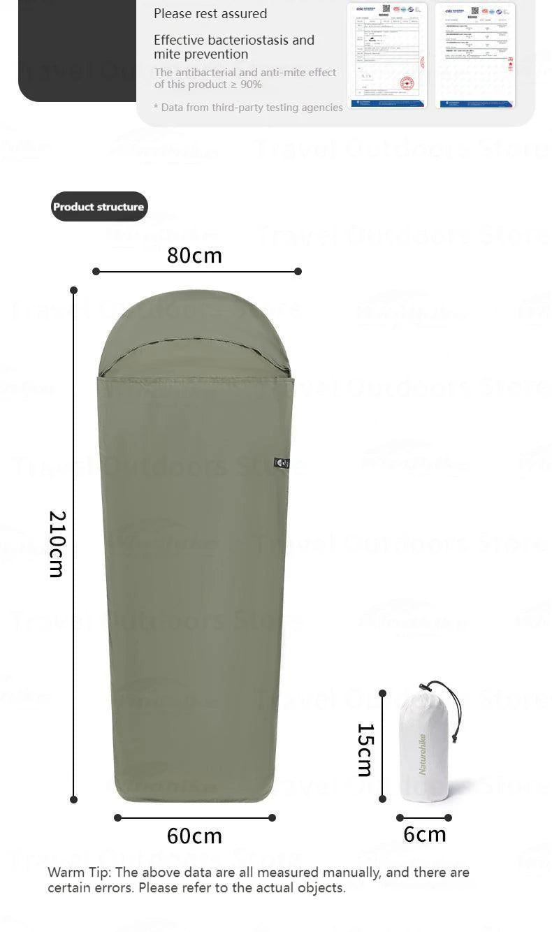 Ultralight 128g Sleeping Bag Liner Cotton Filled for Camping
