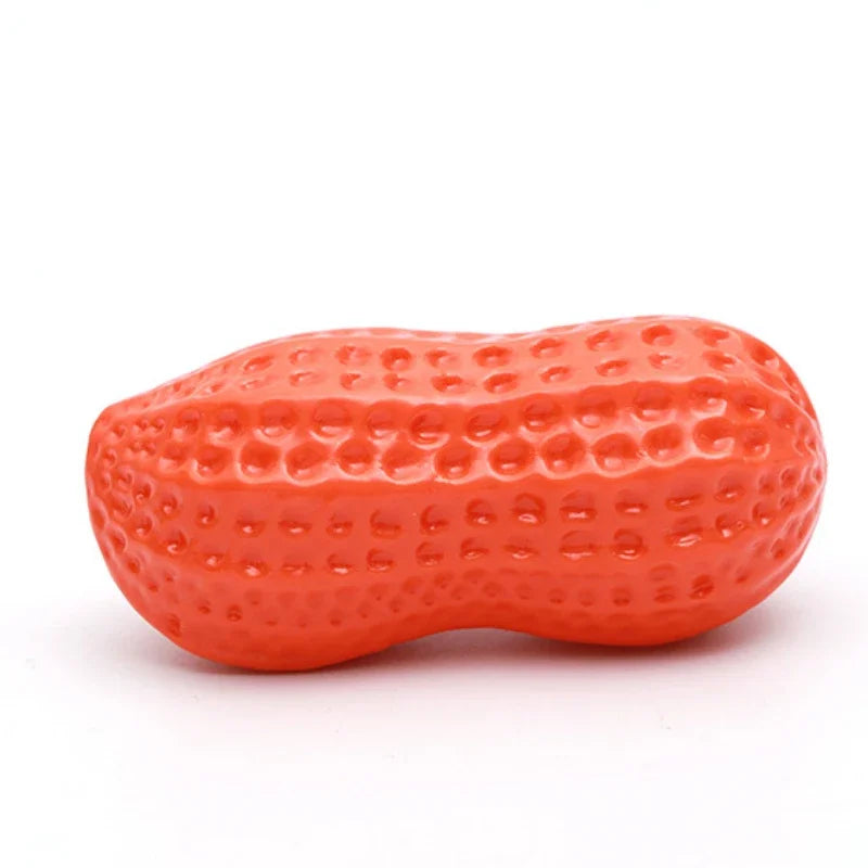 Dog Peanut Squeaking Chew Toy TPR Rubber Interactive Pet Toy
