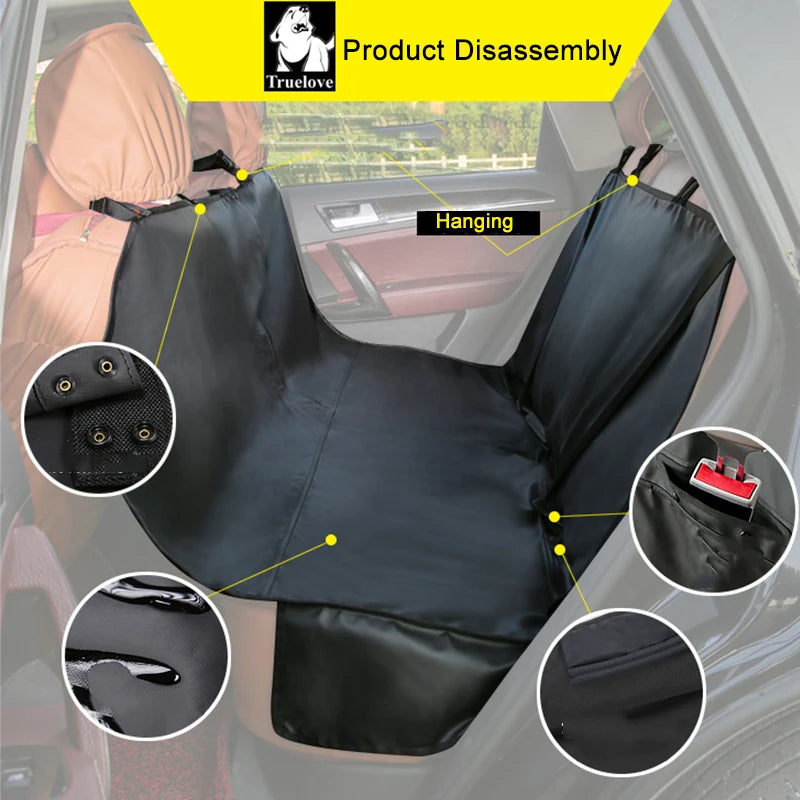 TrueLove Pet Car Seat Cover Back Seat Waterproof Durable Zippered