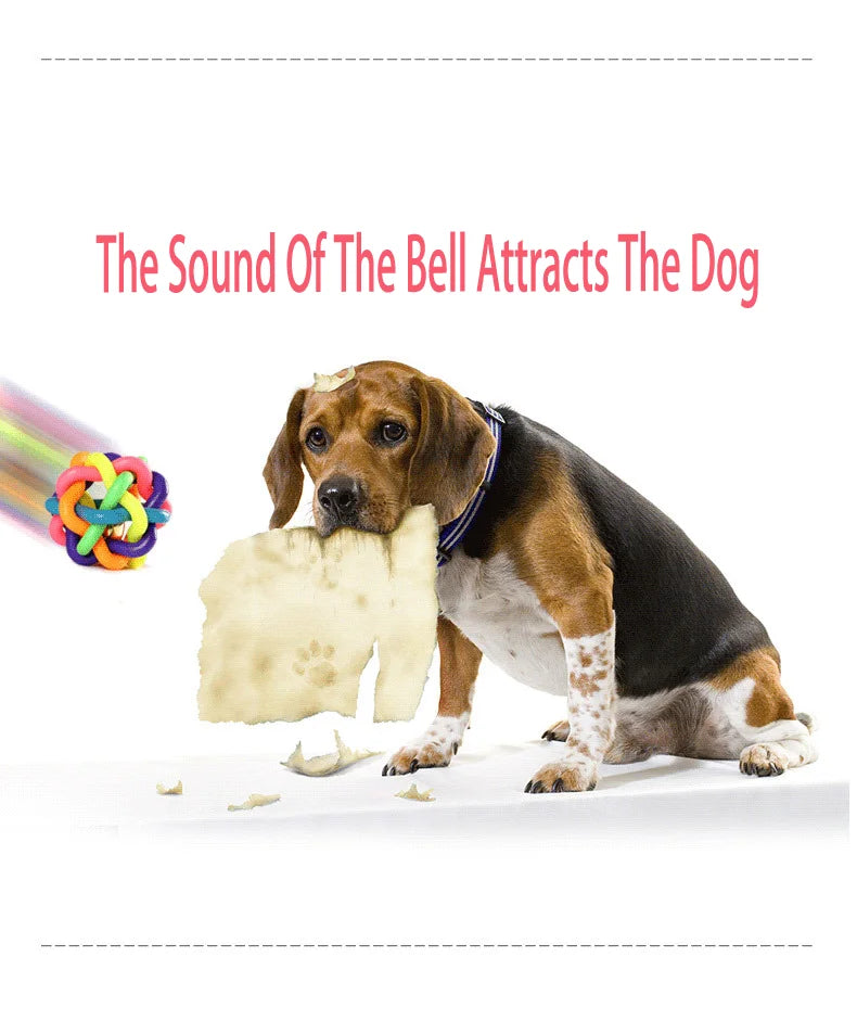 Woven Bell Dog Toy Bite Resistant Rubber Chew Ball Fetch