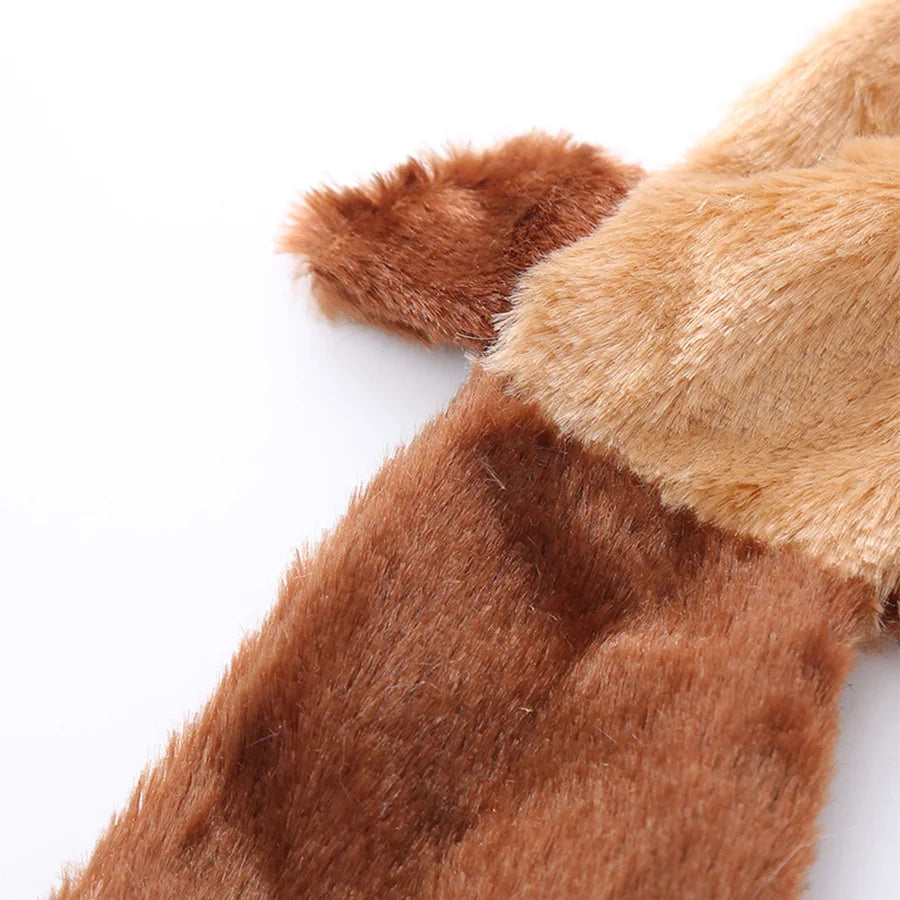 Three Piece Plush Dog Toys Squeaky Squirrel Raccoon Fox Bite Resistant