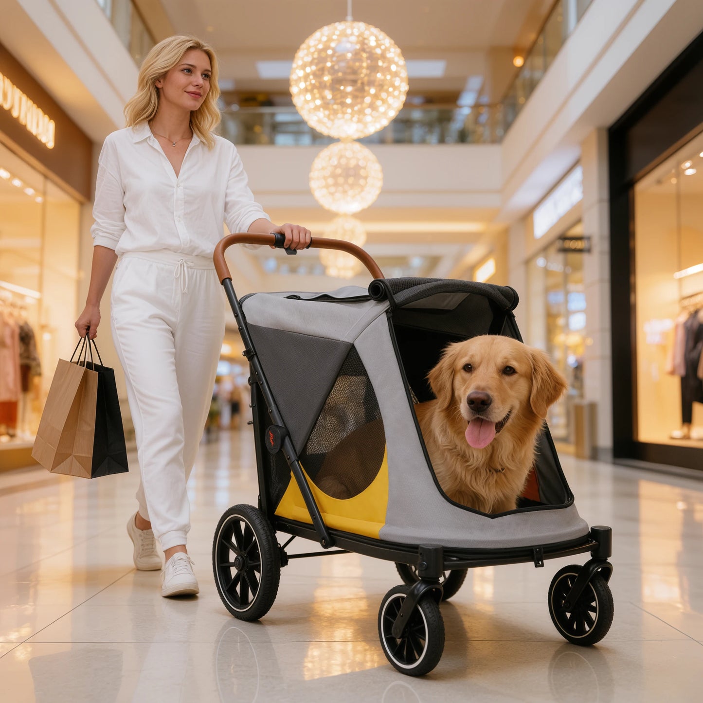 Foldable Pet Stroller for Dogs and Cats Travel in Comfort