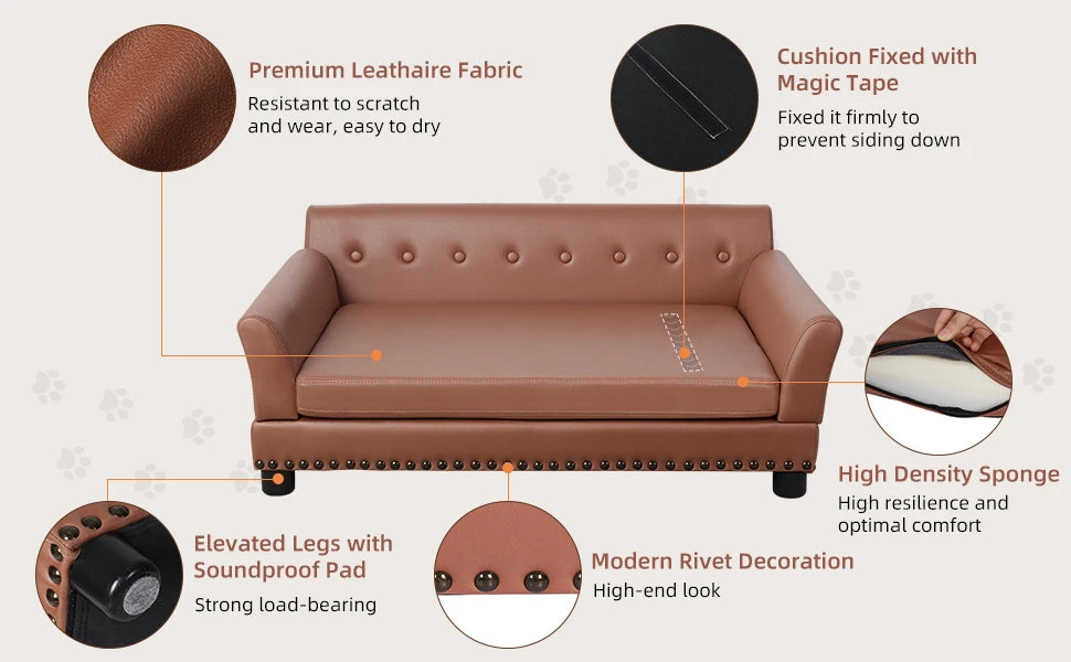 Borwart Luxury Heavy Duty Pet Sofa Bed With Removable Cover