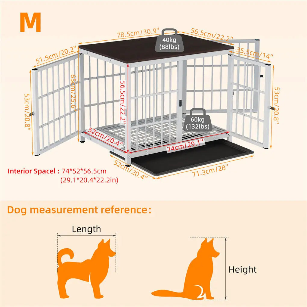 BINGOPAW Heavy Duty Dog Kennel End Table Cage With Doors