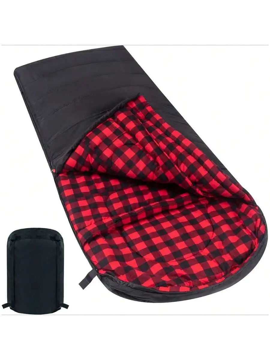 0 Degree Adult Sleeping Bag Mummy Style With Flannel Liner