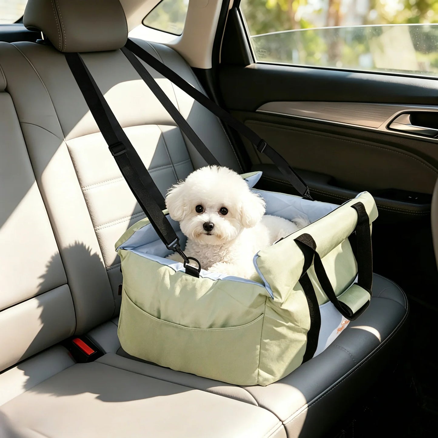 BINGOPAW Dog Car Seat For Small Dogs Washable Booster Carrier With Safety Belt