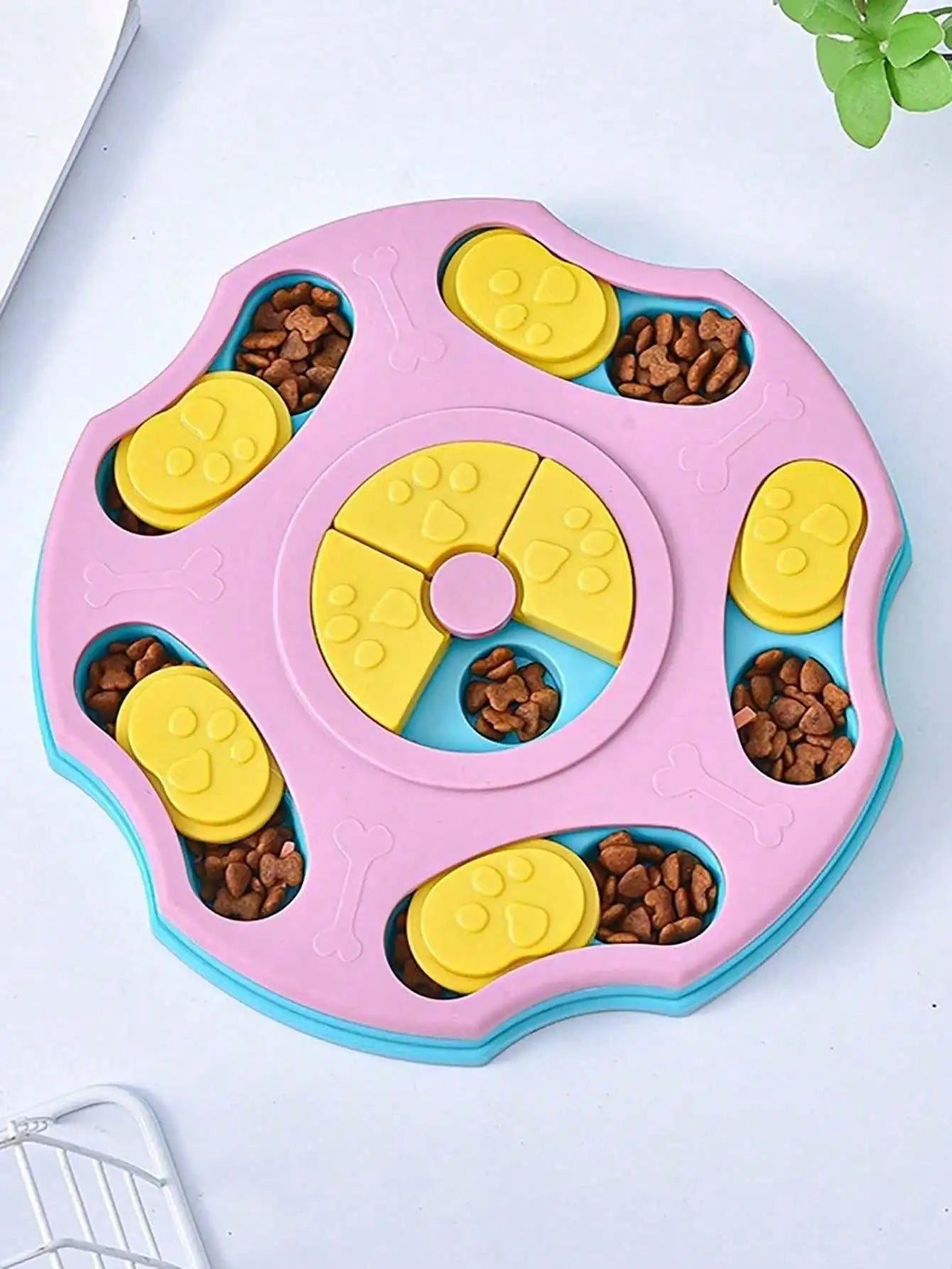 Durable Interactive Dog Cat Slow Feeder Bowl Puzzle Food Dispenser