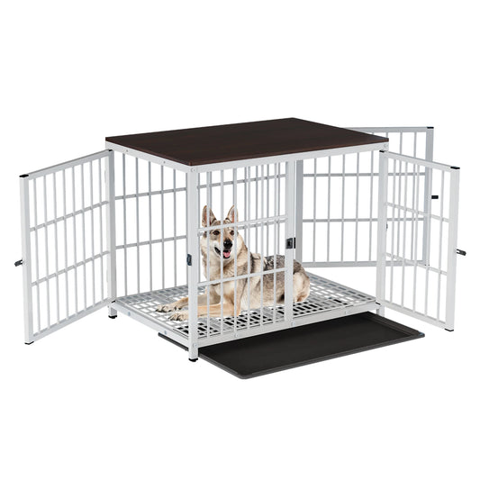 BINGOPAW Heavy Duty Dog Kennel End Table Cage With Doors