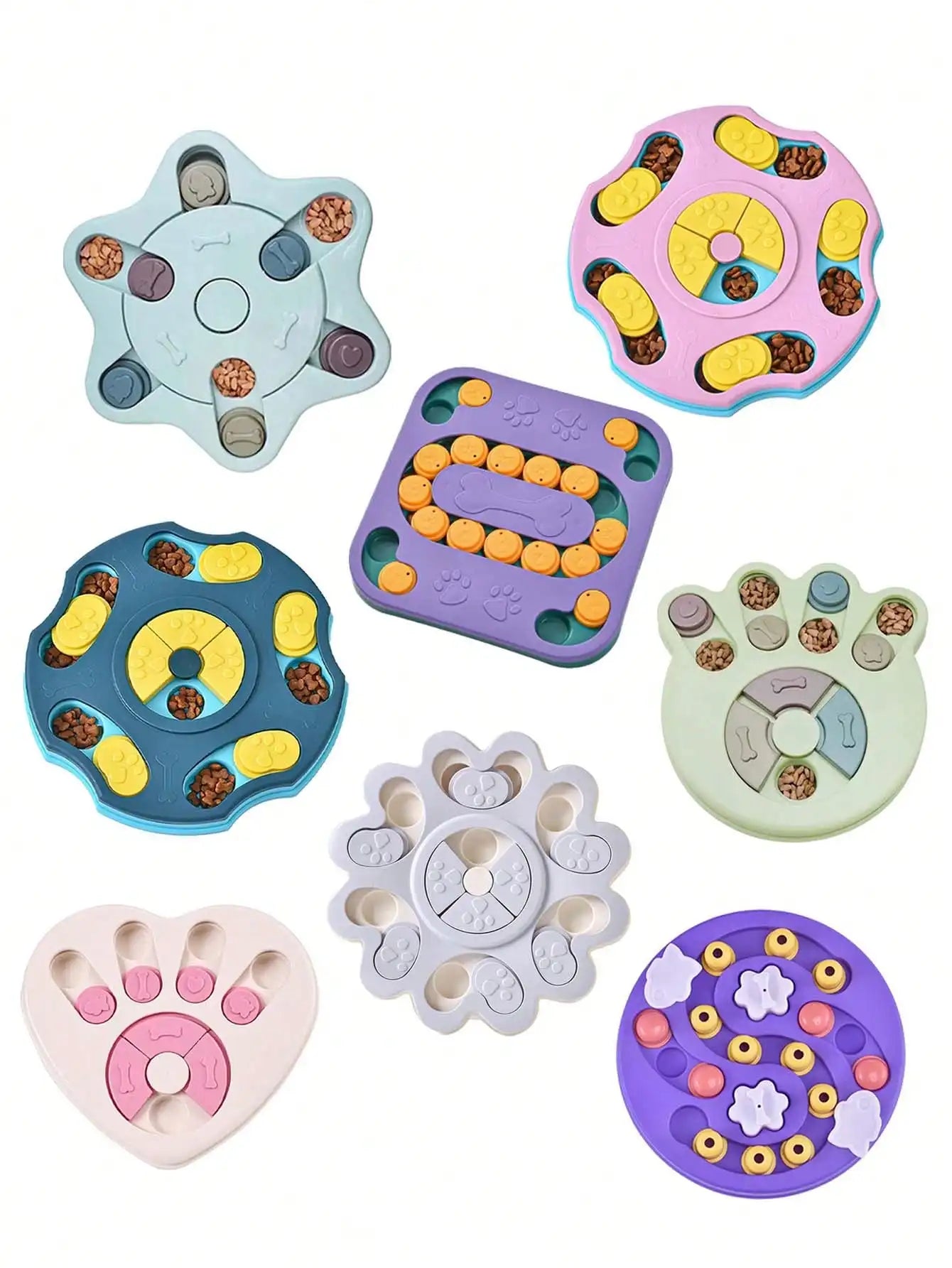 Durable Interactive Dog Cat Slow Feeder Bowl Puzzle Food Dispenser